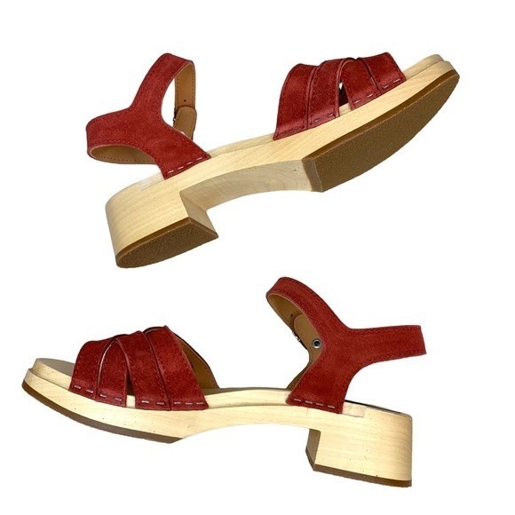 NWT Swedish Hasbeens New Braided Sandals 39 / 9 Rost Rust Suede Leather - Picture 5 of 11